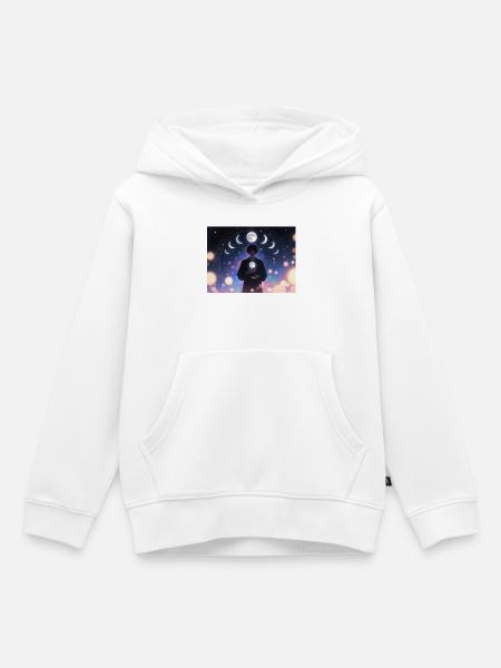 Mondphasen Mystik Träumer - Kinder Premium Organic Hoodie - Weiß