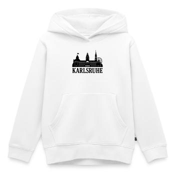 Silhouette de Karlsruhe - Sweat Premium à capuche enfant bio - blanc - Devant - AI Model Kid Female (0cm)