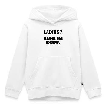 Luxury? Peace of mind. - Kids Premium Organic Hoodie - white - Front - AI Model Kid Female (0cm)