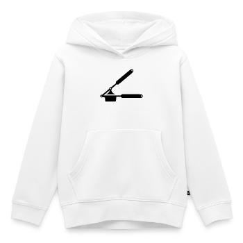 Knoblauch Presse oder Spätzle Presse - Kinder Premium Organic Hoodie - Weiß - Vorne - AI Model Kid Female (0cm)