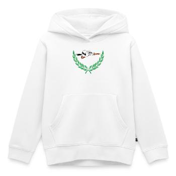 Süßer Storch im grünen Lorbeerkranz - Kinder Premium Organic Hoodie - Weiß - Vorne - AI Model Kid Female (0cm)