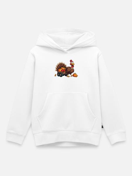 Thanksgiving Lustiger Thanksgiving Truthahn - Kinder Premium Organic Hoodie - Weiß