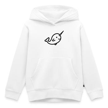 narwhal - Kids Premium Organic Hoodie - white - Front - AI Model Kid Female (0cm)