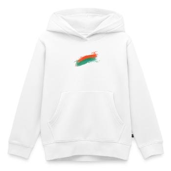 Design artistique de coups de pinceau orange sarcelle - Sweat Premium à capuche enfant bio - blanc - Devant - AI Model Kid Female (0cm)
