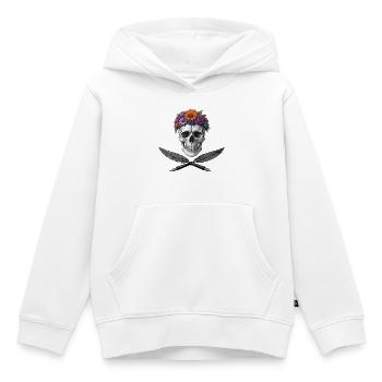 PIRATE POET - dark hell - Sweat Premium à capuche enfant bio - blanc - Devant - AI Model Kid Female (0cm)