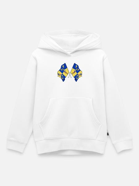 Gekreuzte Dauphiné-Fahnen - Kinder Premium Organic Hoodie - Weiß