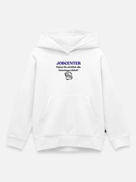 Jobcenter - Kinder Premium Organic Hoodie - Weiß