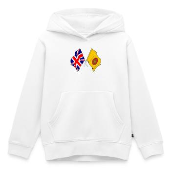 Drapeau du Lancashire et de la Grande-Bretagne - Sweat Premium à capuche enfant bio - blanc - Devant - AI Model Kid Female (0cm)