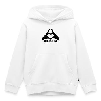 jah love - Sweat Premium à capuche enfant bio - blanc - Devant - AI Model Kid Female (0cm)