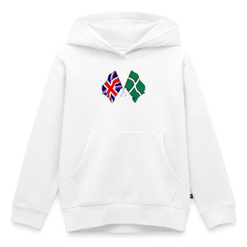 Devon & Great Britain Cross - Kinder Premium Organic Hoodie - Weiß - Vorne - AI Model Kid Female (0cm)