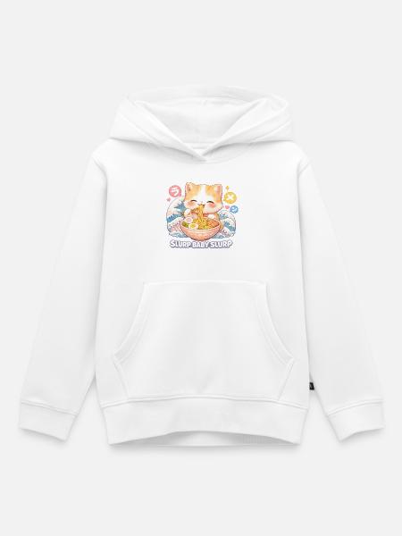 Katzen ramen - Kinder Premium Organic Hoodie - Weiß