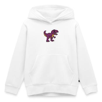 Dino - Kids Premium Organic Hoodie - white - Front - AI Model Kid Female (0cm)
