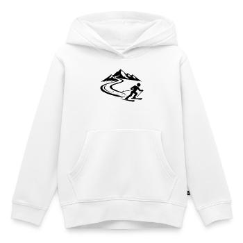 Piste de ski Mountains - Sweat Premium à capuche enfant bio - blanc - Devant - AI Model Kid Female (0cm)