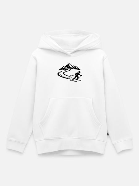 Ski Berge Piste - Kinder Premium Organic Hoodie - Weiß