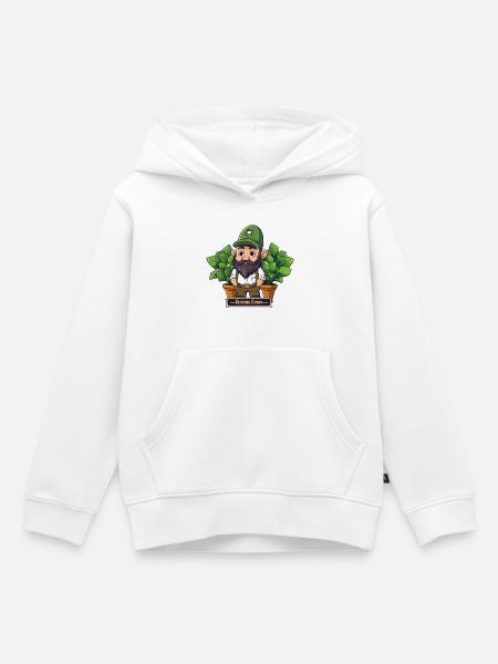 Grüner Gärtnergnom Comic - Kinder Premium Organic Hoodie - Weiß