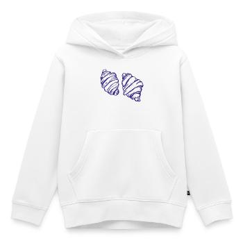 Duo Croissant in Indigo - Kinder Premium Organic Hoodie - Weiß - Vorne - AI Model Kid Female (0cm)