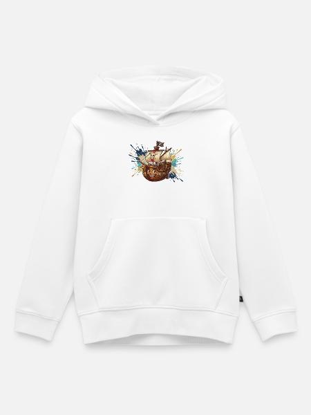 Lachendes Piratenschiff Abenteuer - Kinder Premium Organic Hoodie - Weiß