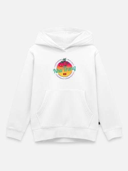 Nha Trang Retro Sonnenuntergang Vietnam Souvenir - Kinder Premium Organic Hoodie - Weiß