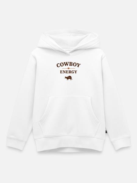 Cowboy Energie Western Logo - Kinder Premium Organic Hoodie - Weiß