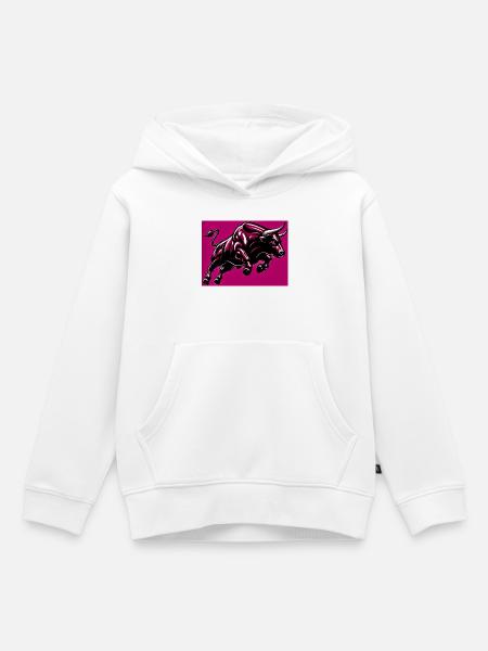 Stier - Kinder Premium Organic Hoodie - Weiß