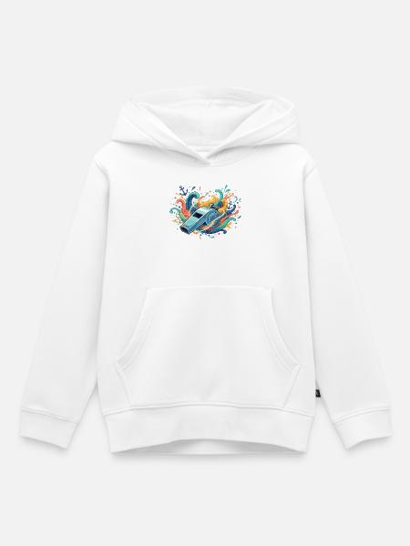 Maritime Pfeife im Farbschwall - Kinder Premium Organic Hoodie - Weiß
