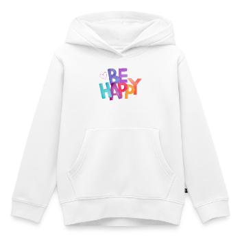 Peinture à l’aquarelle arc-en-ciel Be Happy - Sweat Premium à capuche enfant bio - blanc - Devant - AI Model Kid Female (0cm)