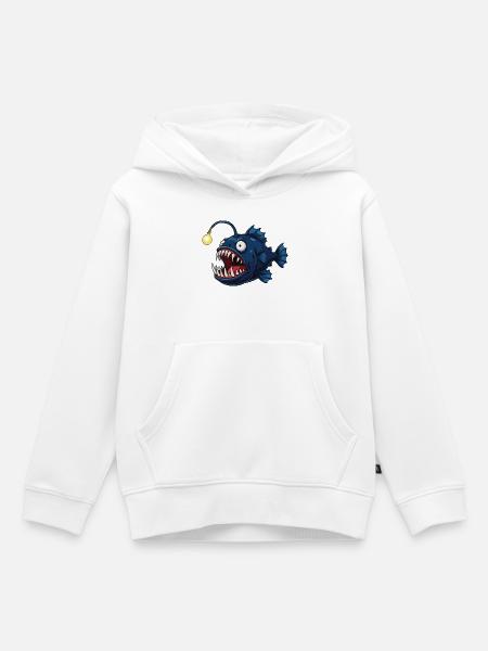 Tiefsee-Anglerfisch mit Leuchte - Kinder Premium Organic Hoodie - Weiß