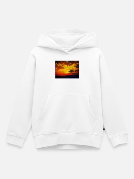 Sonnenuntergangsfeuerstrahlen - Kinder Premium Organic Hoodie - Weiß