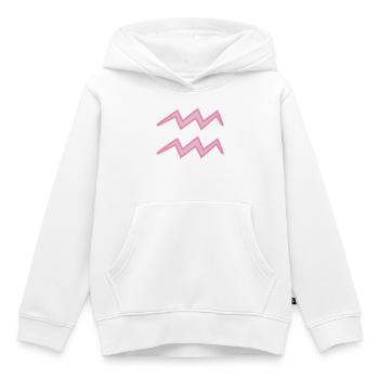 Signe du signe du Verseau rose pastel - Sweat Premium à capuche enfant bio - blanc - Devant - AI Model Kid Female (0cm)