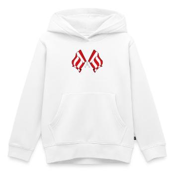 Drapeaux jumeaux d’Eindhoven - Sweat Premium à capuche enfant bio - blanc - Devant - AI Model Kid Female (0cm)