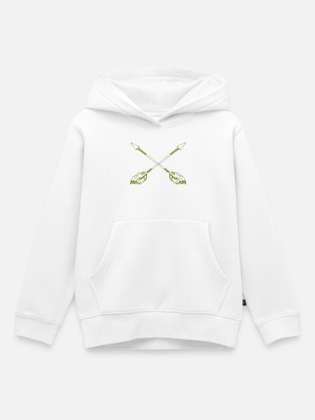 Kreuzende Speere mit Federn - Kinder Premium Organic Hoodie - Weiß