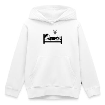 Lit de couchage - Sweat Premium à capuche enfant bio - blanc - Devant - AI Model Kid Female (0cm)
