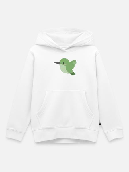 Green Hummingbird Minimal - Kinder Premium Organic Hoodie - Weiß