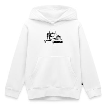 Silhouette de camion Conception du conducteur de camion - Sweat Premium à capuche enfant bio - blanc - Devant - AI Model Kid Female (0cm)