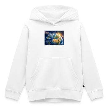 Earth at sunrise - Kids Premium Organic Hoodie - white - Front - AI Model Kid Female (0cm)