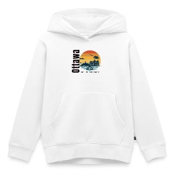Design vintage de la capitale canadienne - Sweat Premium à capuche enfant bio - blanc - Devant - AI Model Kid Female (0cm)
