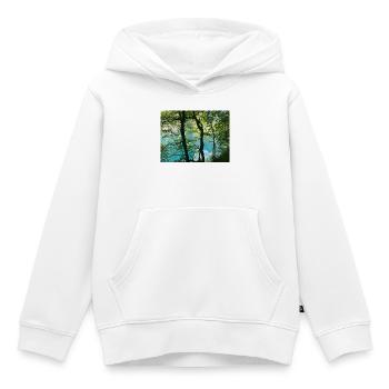 Waldsee Turquoise Zauber - Sweat Premium à capuche enfant bio - blanc - Devant - AI Model Kid Female (0cm)