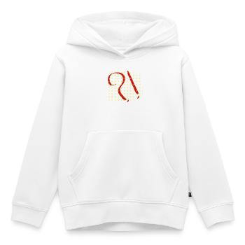 Question MarkExclamations Pattern - Kids Premium Organic Hoodie - white - Front - AI Model Kid Female (0cm)