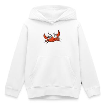 Dessin animé de crabe rouge aux grands yeux - Sweat Premium à capuche enfant bio - blanc - Devant - AI Model Kid Female (0cm)