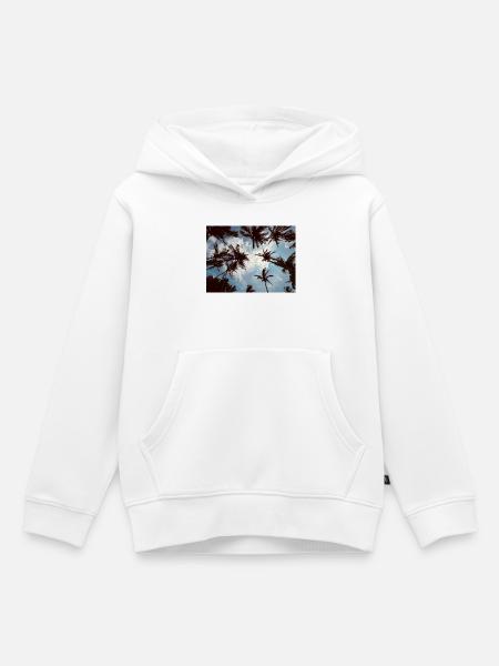 Perspektive der tropischen Palmen - Kinder Premium Organic Hoodie - Weiß