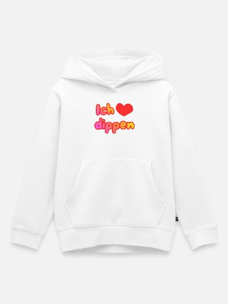 Ich liebe dippen - Kinder Premium Organic Hoodie - Weiß