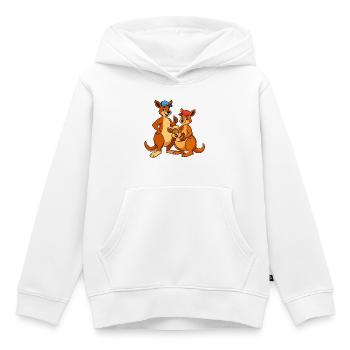 Dessin animé de la famille kangourou - Sweat Premium à capuche enfant bio - blanc - Devant - AI Model Kid Female (0cm)