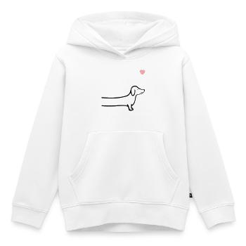 Dackel Herz Hunde - Kinder Premium Organic Hoodie - Weiß - Vorne - AI Model Kid Female (0cm)
