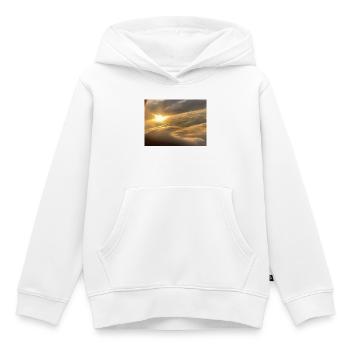 La lumière du soleil sur une mer de nuages - Sweat Premium à capuche enfant bio - blanc - Devant - AI Model Kid Female (0cm)