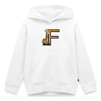 Giraffe Buchstabe F - Kinder Premium Organic Hoodie - Weiß - Vorne - AI Model Kid Female (0cm)