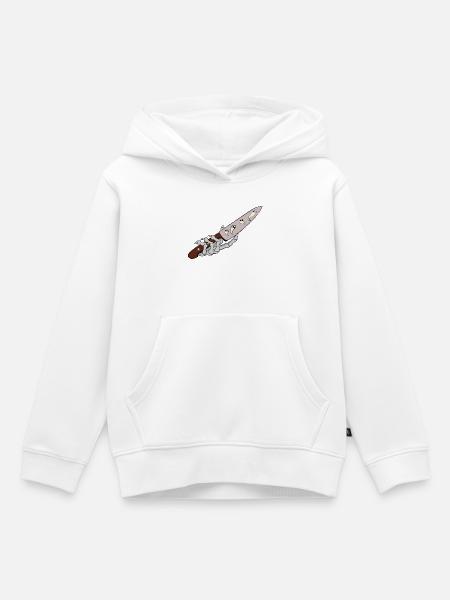 Geisterklingen mit Hand - Kinder Premium Organic Hoodie - Weiß
