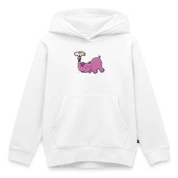 Rosa Elefant mit Gänseblümchen - Kinder Premium Organic Hoodie - Weiß - Vorne - AI Model Kid Female (0cm)