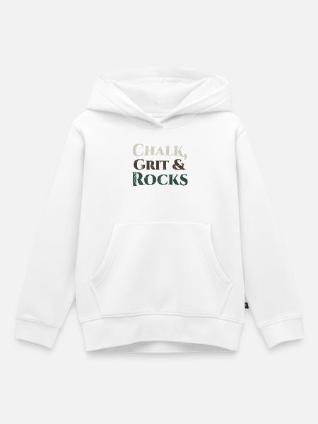 Chalk Grit & Rocks Motiv - Kinder Premium Organic Hoodie - Weiß