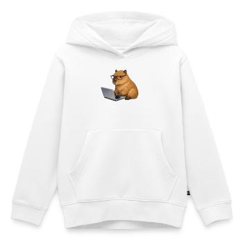 Capybara on the laptop - Kids Premium Organic Hoodie - white - Front - AI Model Kid Female (0cm)