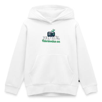 Release‑Shirt für Devs – Build grün, Feier an - Kinder Premium Organic Hoodie - Weiß - Vorne - AI Model Kid Female (0cm)